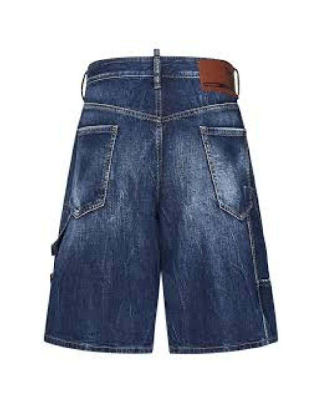 DSquared² Blue Dark Semplice Carpenter Shorts Cotton for men