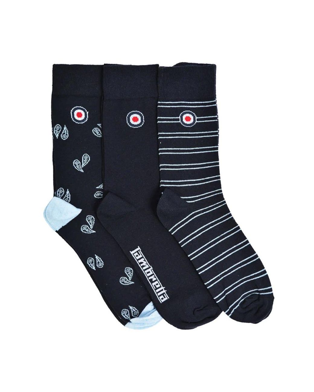 Lambretta Blue Assorted Designs Socks /Sky) for men