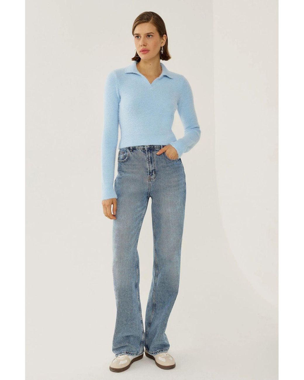 Hiccup Blue Textured Knit Sweater