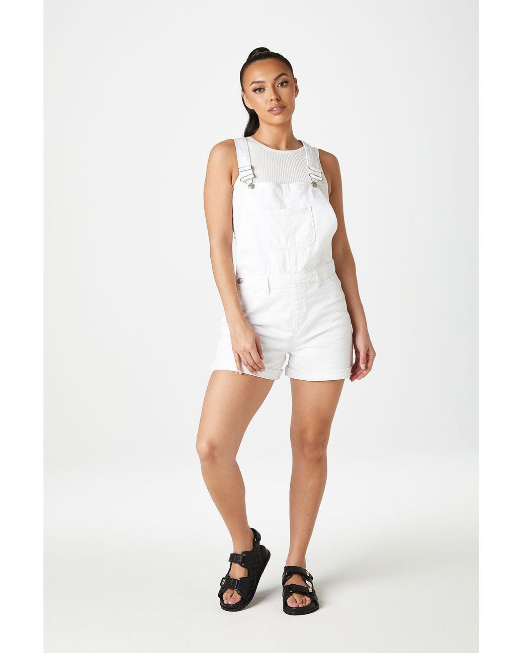 Urban Bliss White Short Dungaree