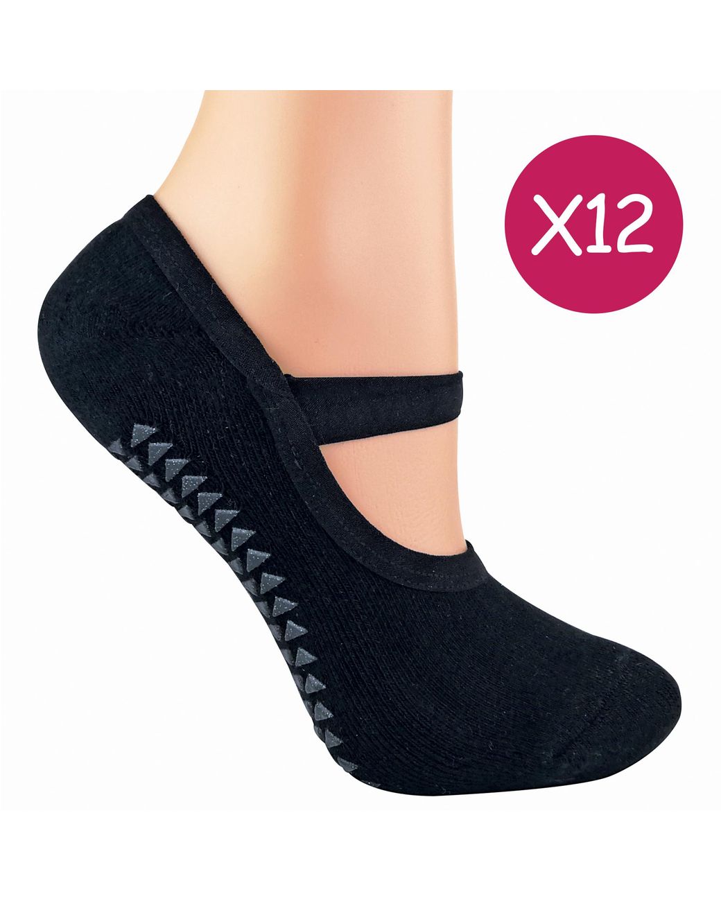 Sock Snob Blue 12 Pairs Ladies Non Slip Breathable Yoga Socks