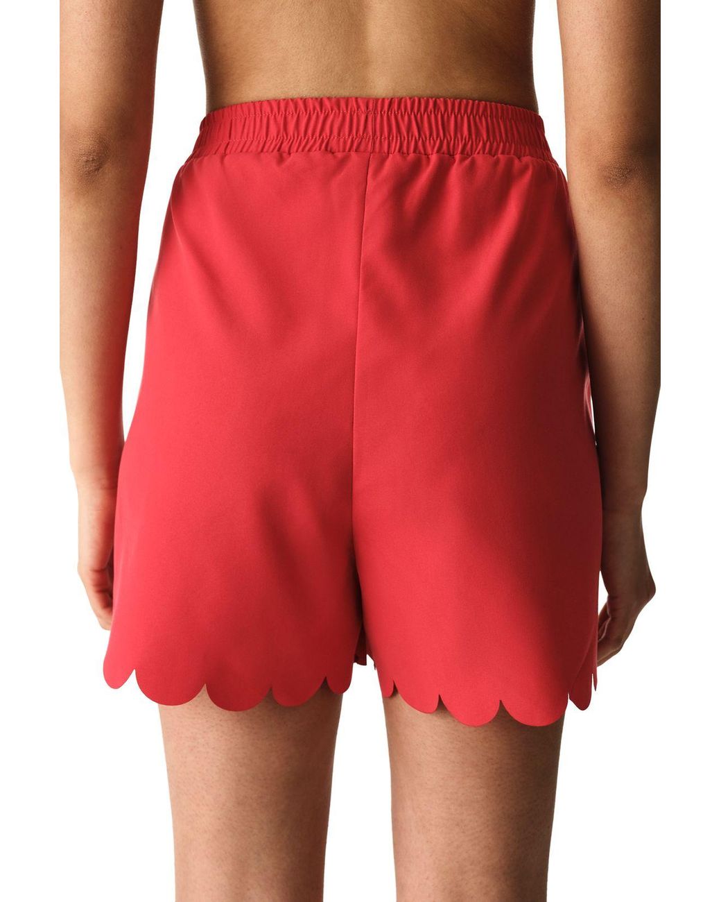 Penti Red Mid-Waist Woven Pull-On Shorts