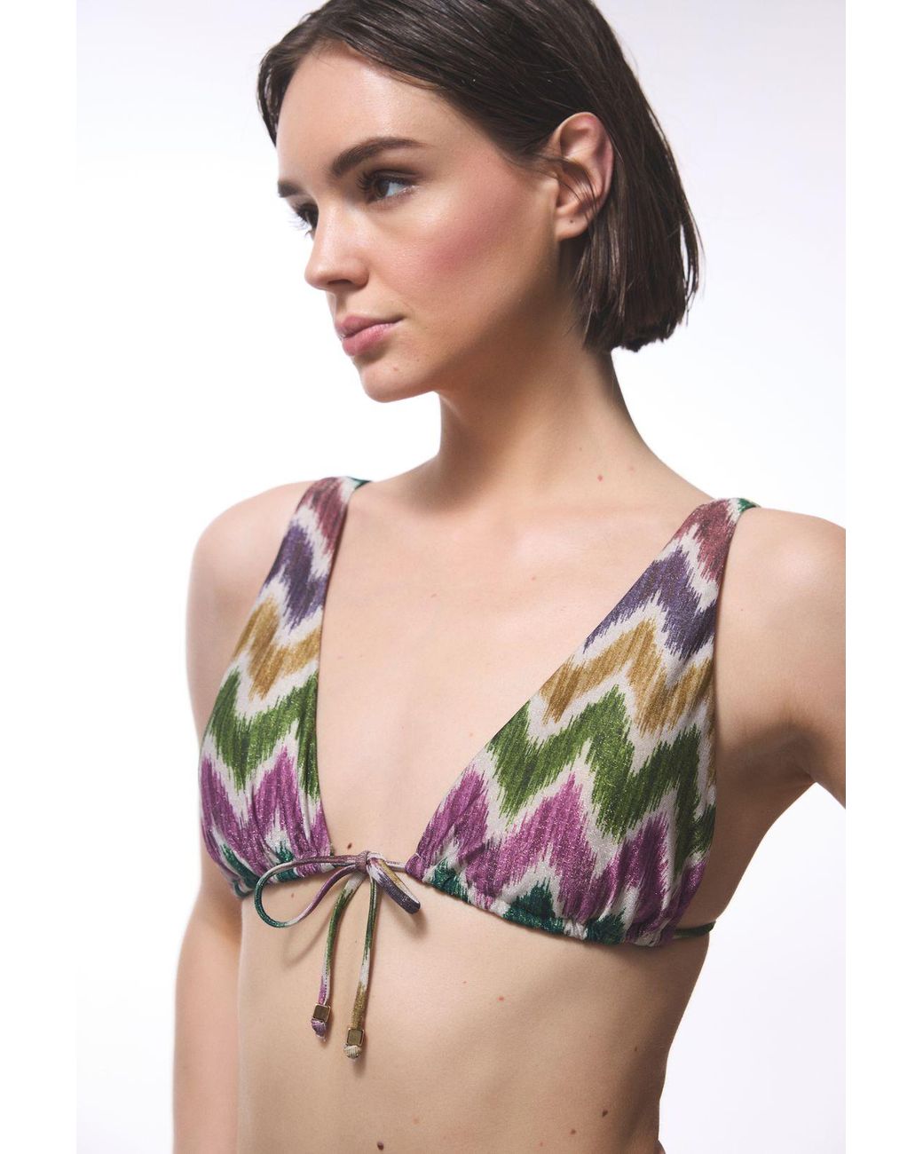 Penti Black Geometric Triangle Bikini Top