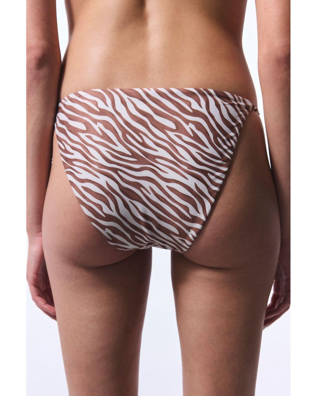 Penti Brown Zebra Print Tie-Side Bikini Bottoms