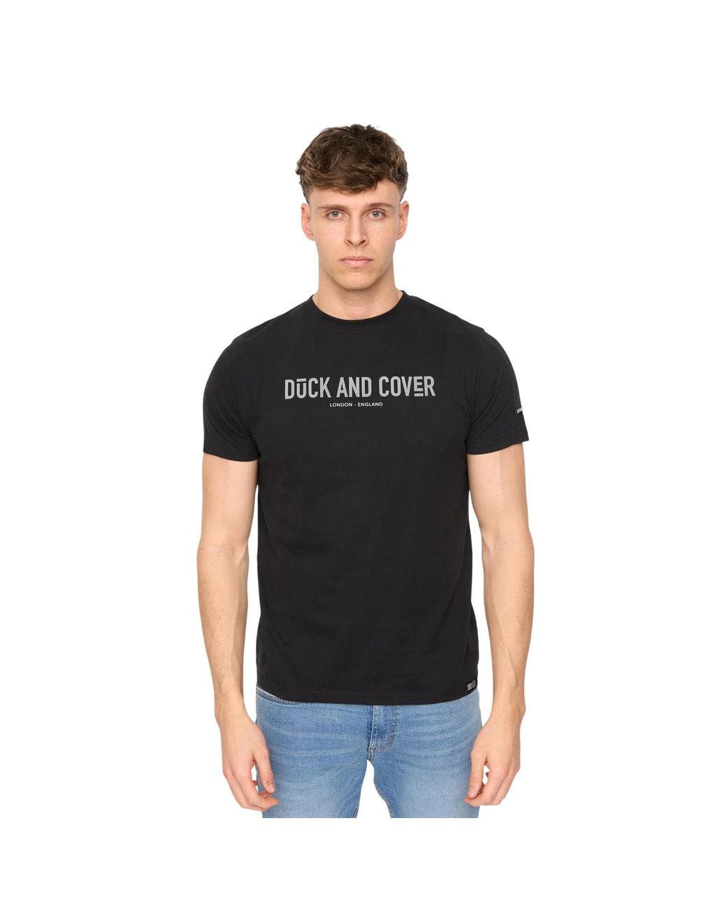 Duck and Cover Black Walpole T-Shirt Cotton for men