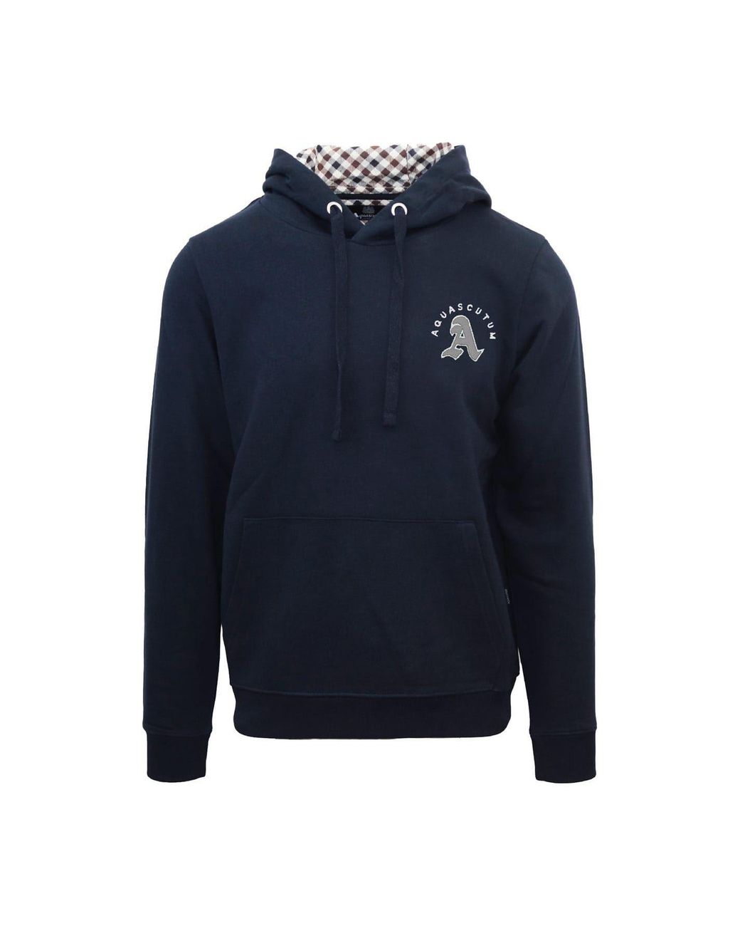 Aquascutum Blue Hooded Neck Long Sleeve Sweatshirt With Kangaroo Pocket for men
