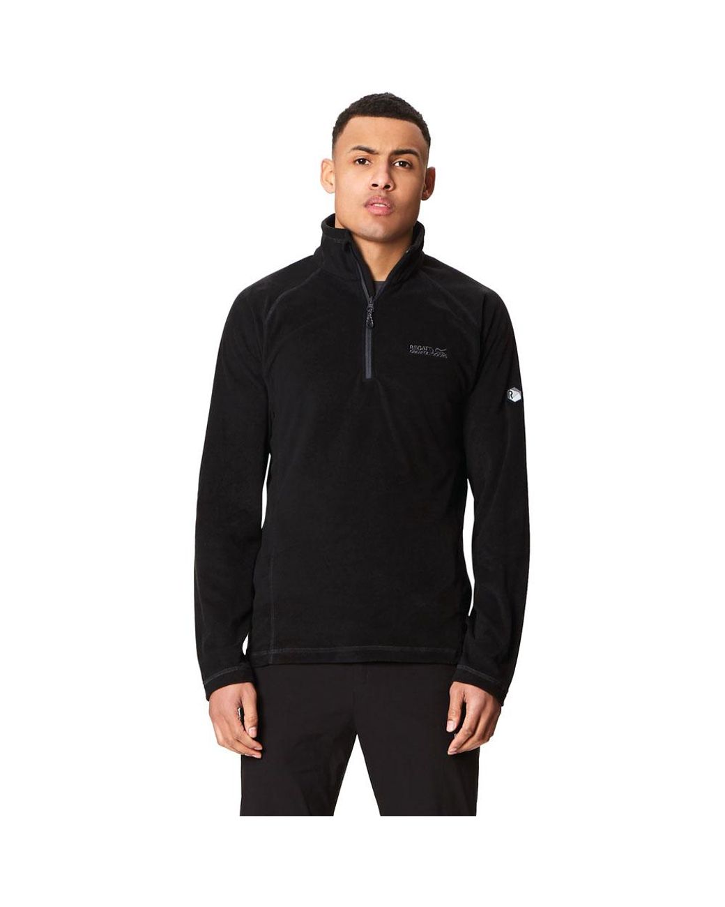Regatta Black Montes Lightweight Half Zip Summer Fleece Top for men