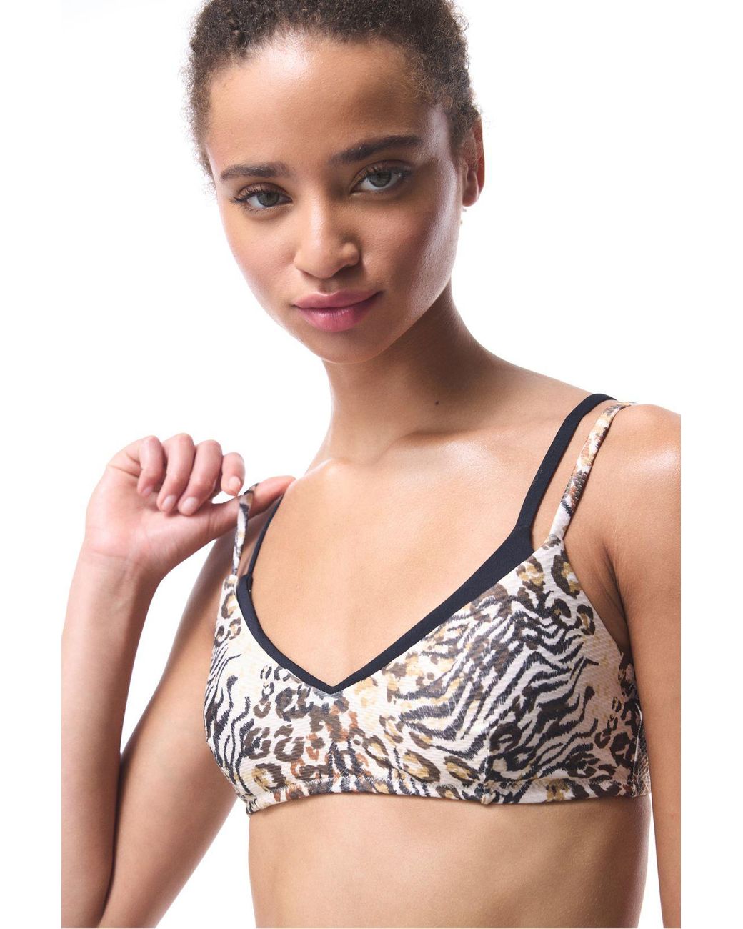 Penti Gray Leopard Print Brissa Bikini Top