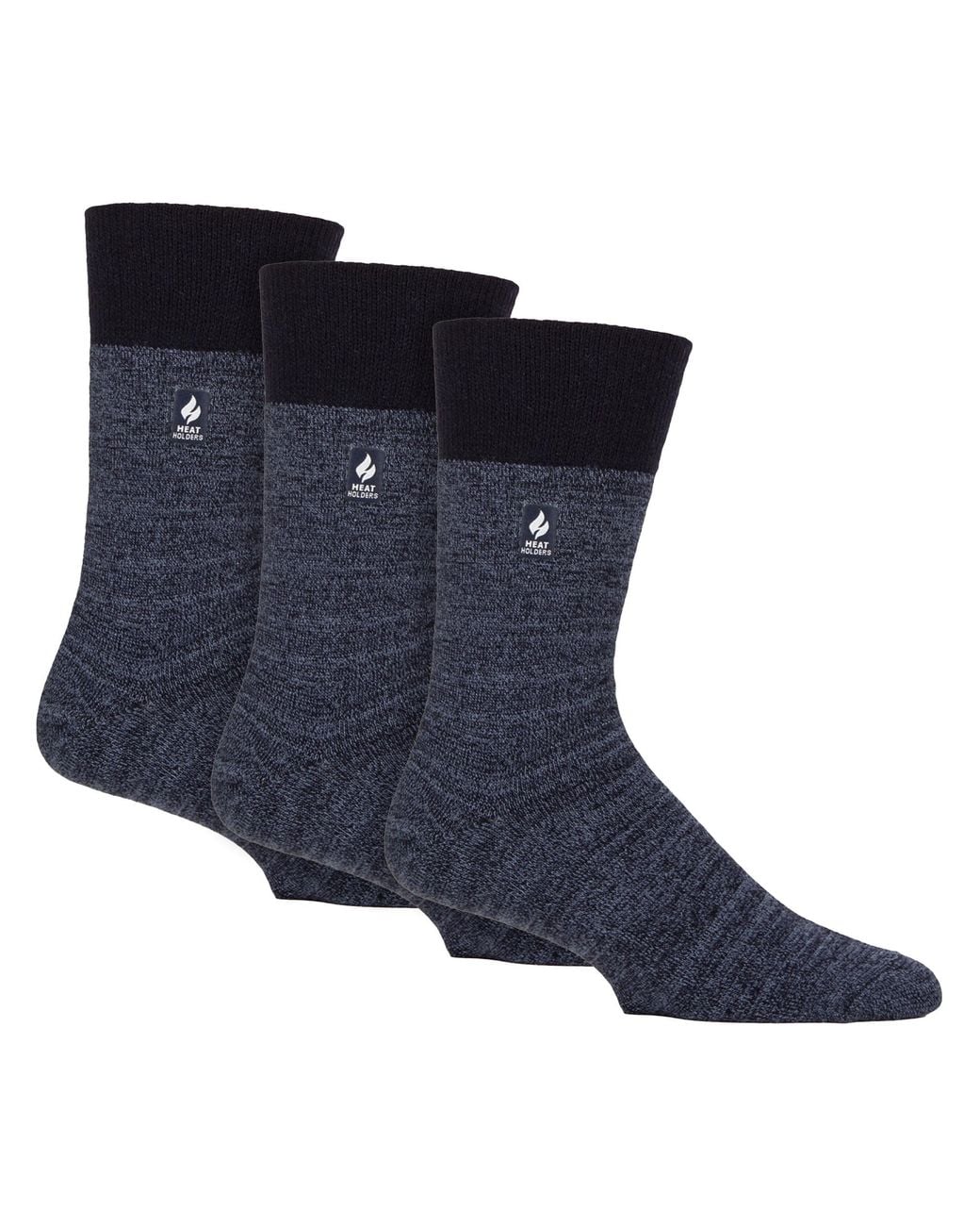 Gentle Grip Blue 3 Pack Thermal Socks Warm Winter Crew With Brushed Inner for men