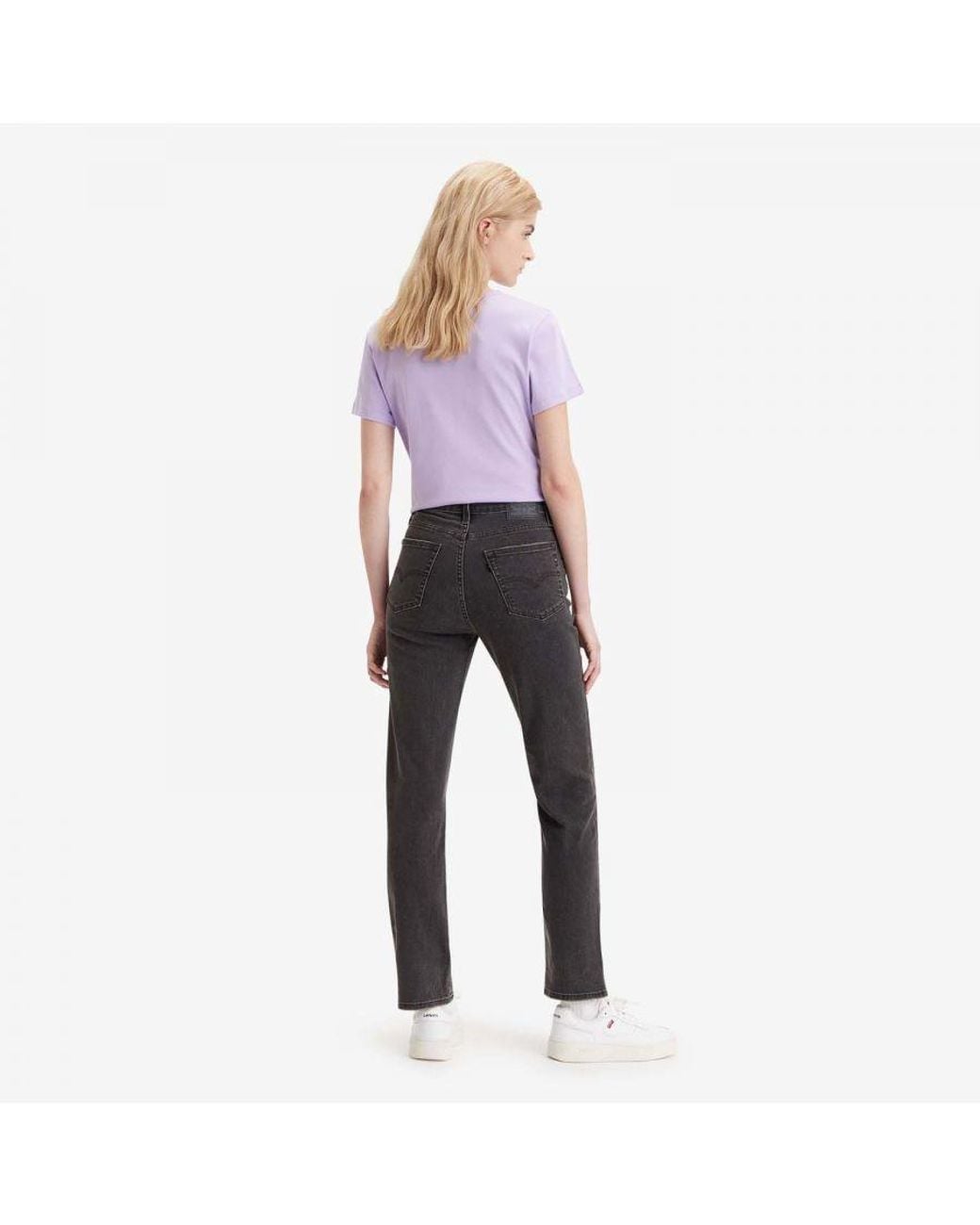 Levi's Black 724 High Rise Straight Out Of Mind Jeans