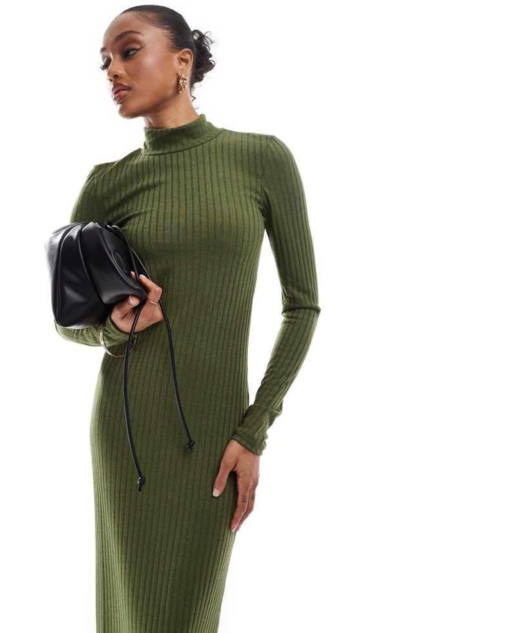 Vero Moda Green Rib Jersey Maxi Dress