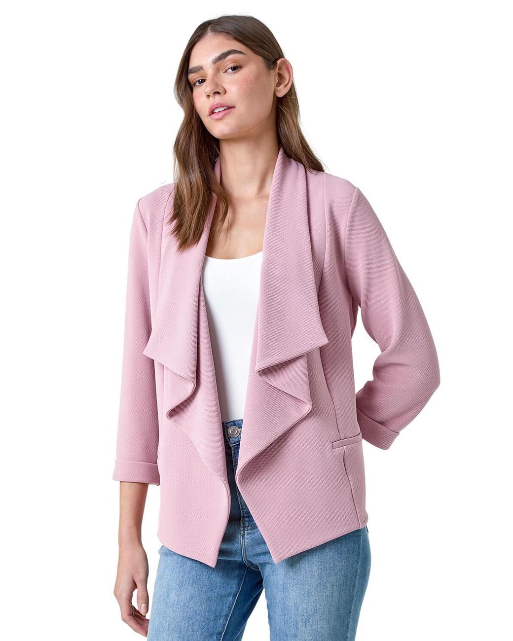 Pink waterfall blazer clearance