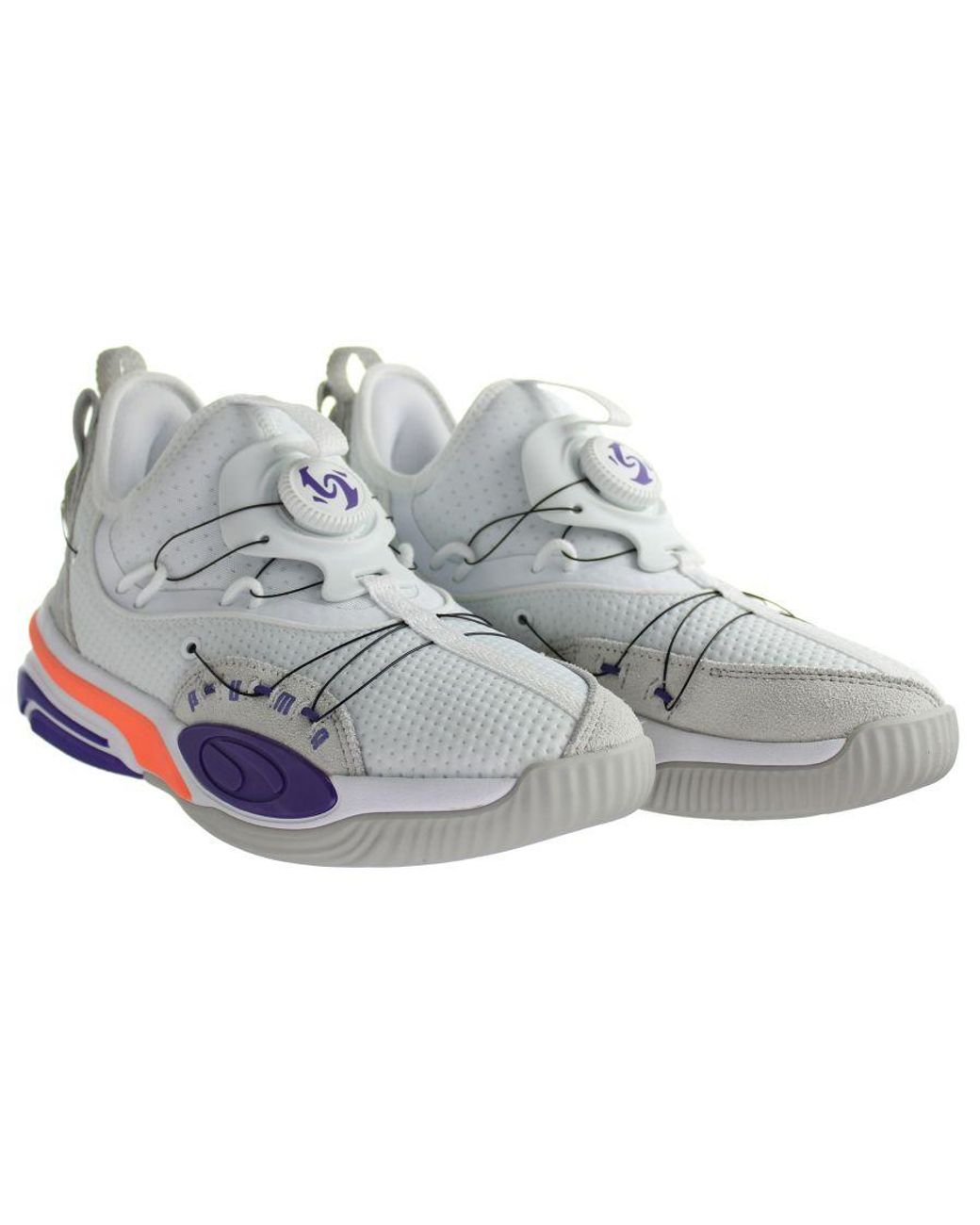 PUMA Gray Double Disc White-ultra Violet Disc Synthetic S Trainers 194277 01 for men