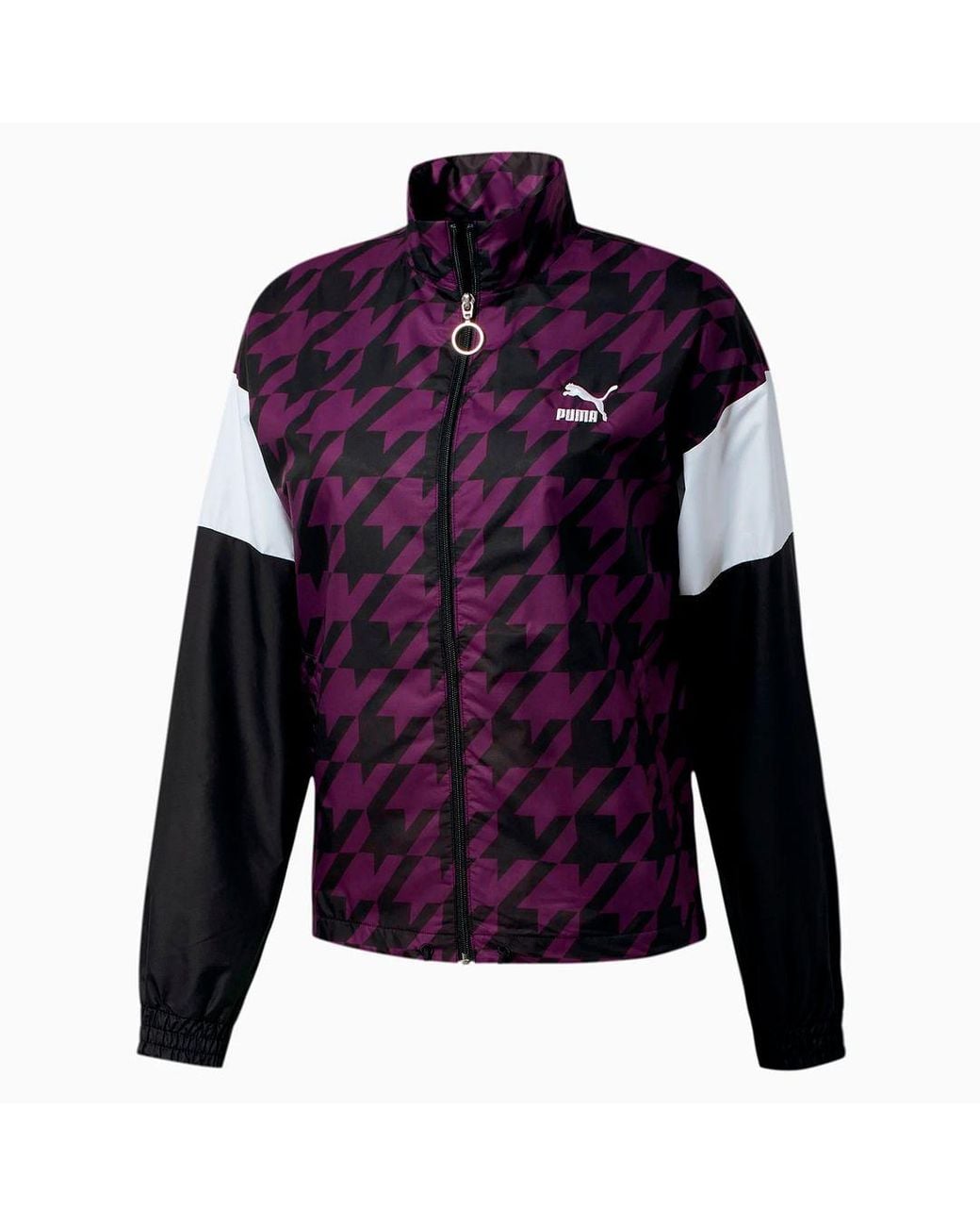 PUMA Blue Long Sleeve Zip Up Womes All Over Print Jacket 596735 25