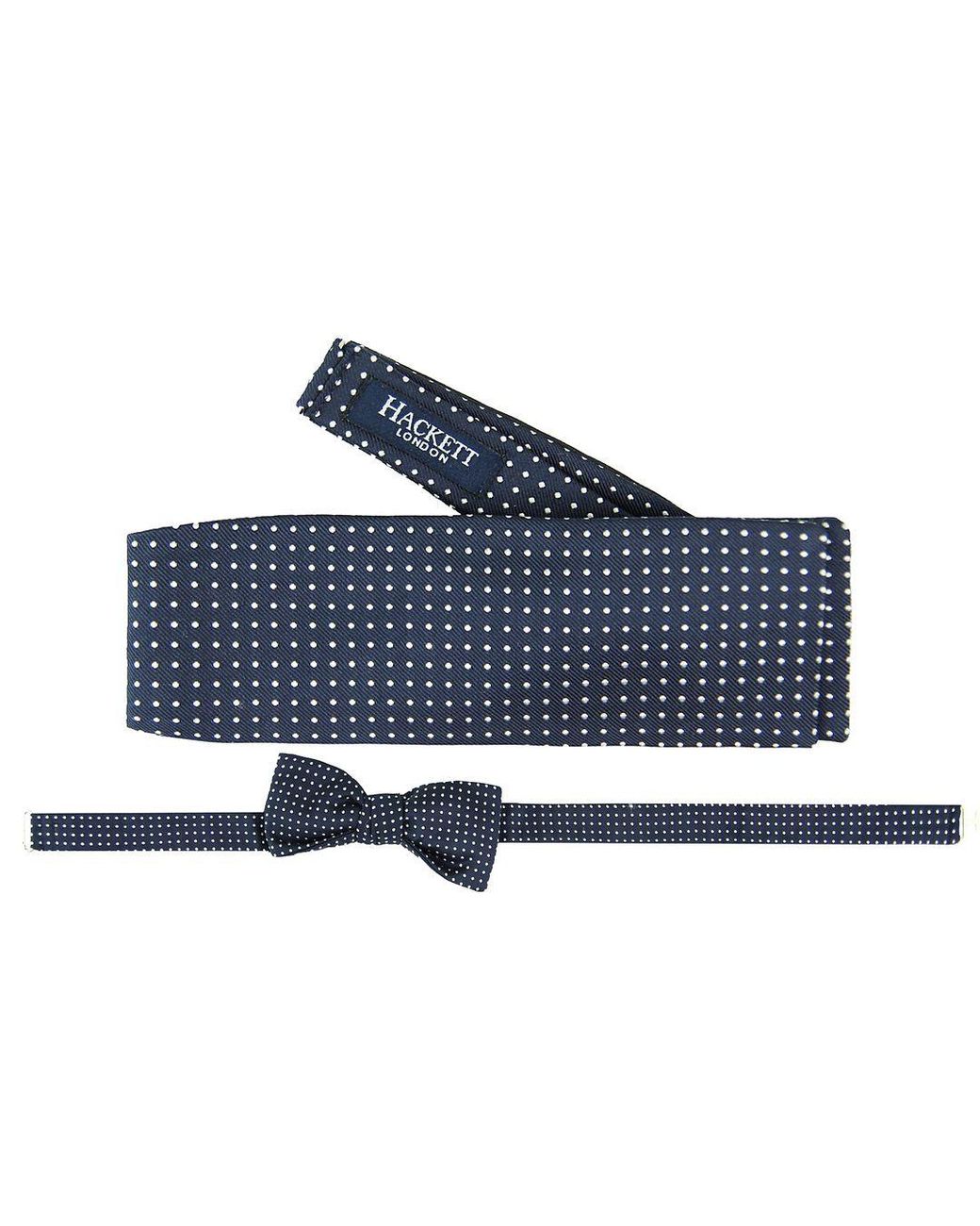 Hackett Blue London Printed Silk Bow Ties for men