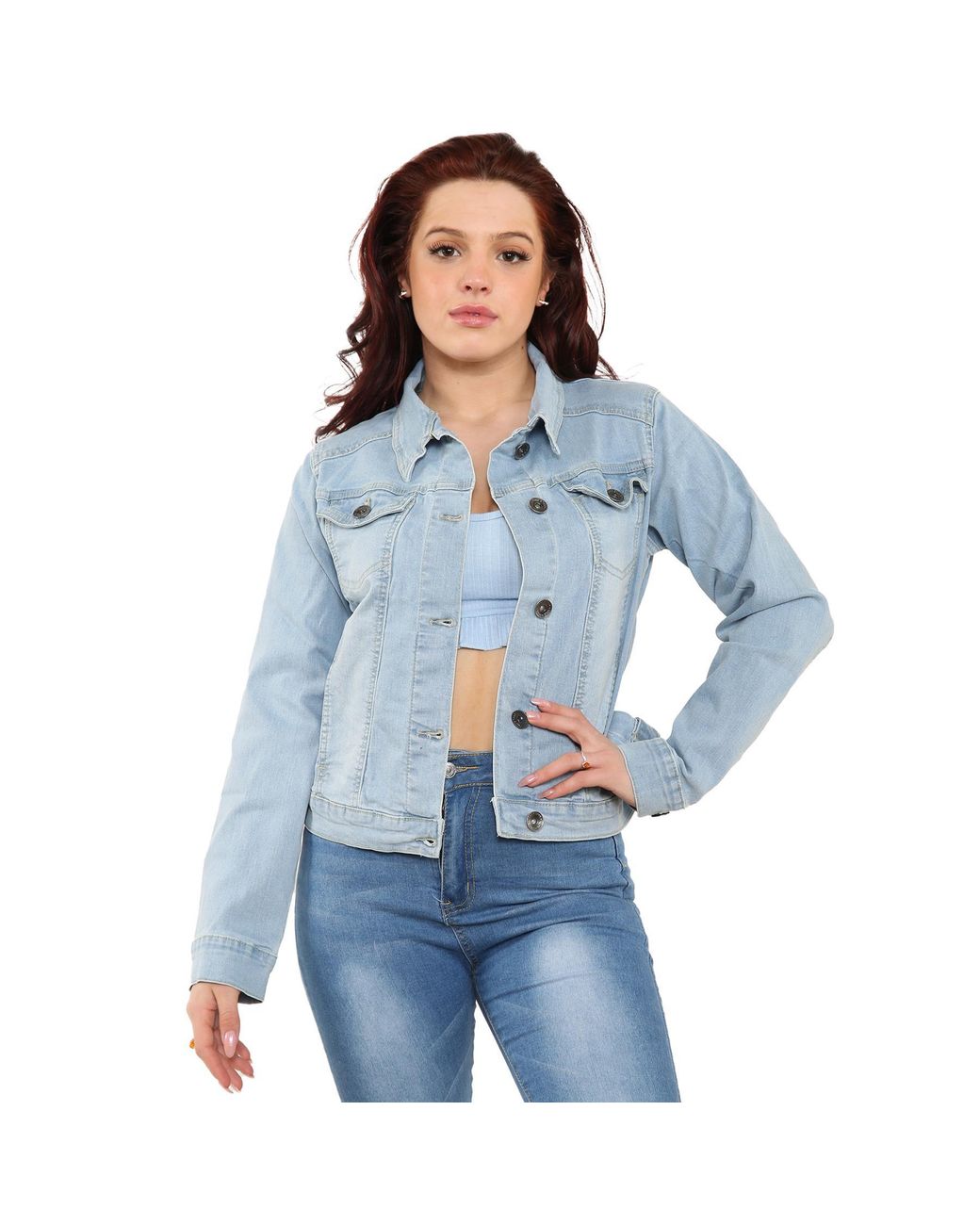 Enzo Blue Stretch Denim Jacket