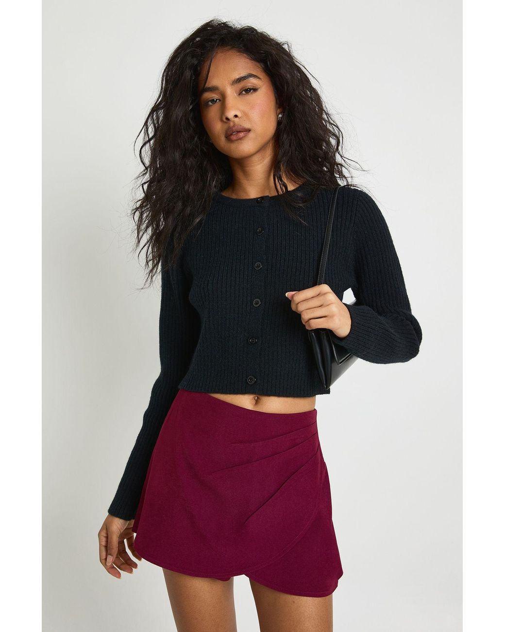 Boohoo Multicolor Tailored Wrap Detail Skort