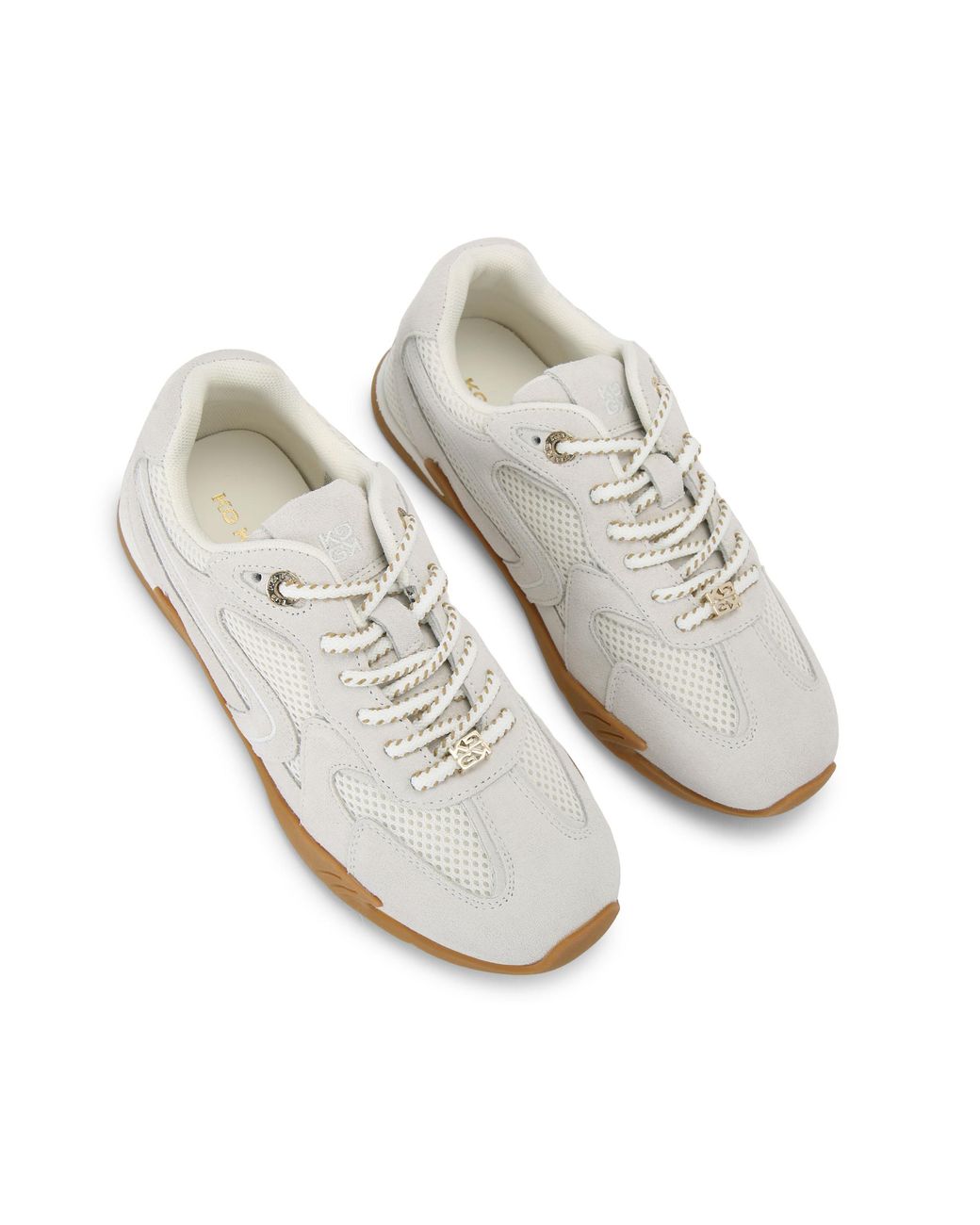KG by Kurt Geiger White Suede Lather Sneakers
