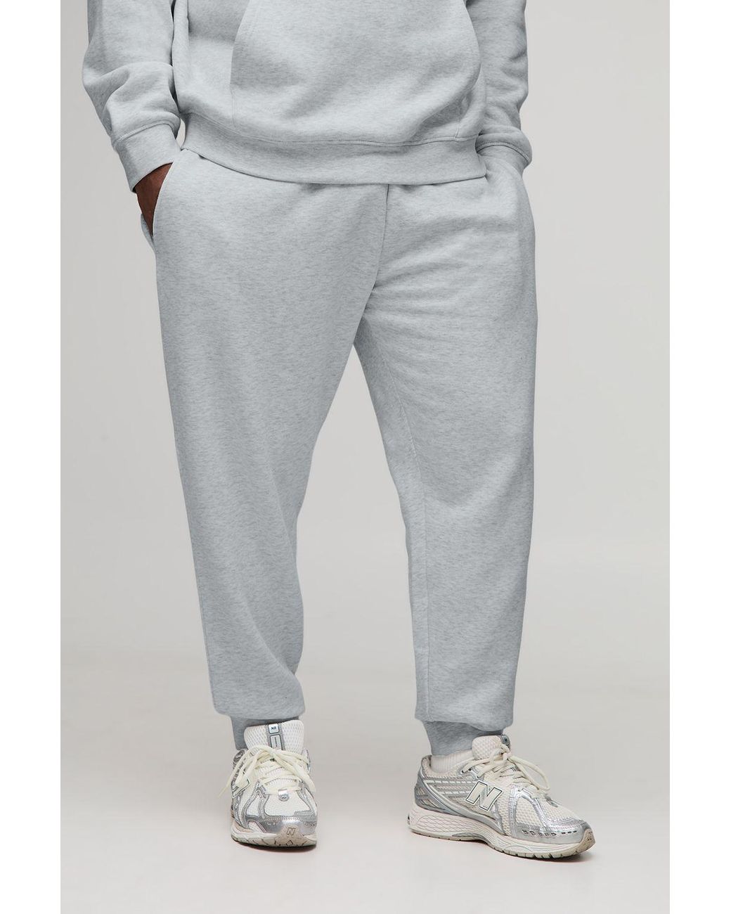 BoohooMAN Gray Plus Basic Regular Fit Joggers for men