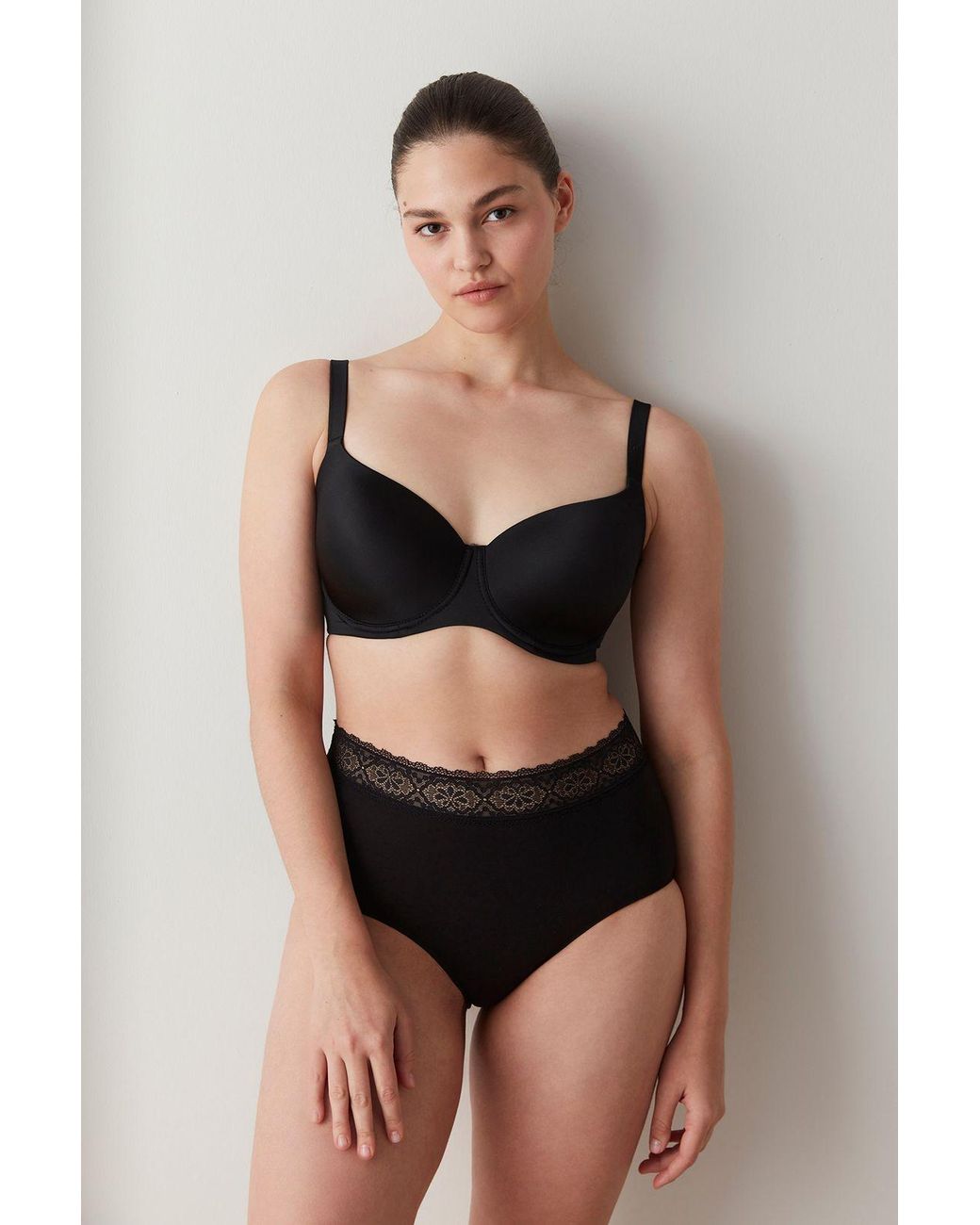 Penti Black Solid Underwired Jersey Bra