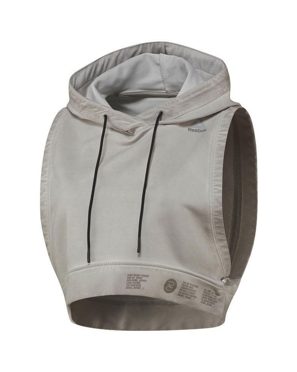 Reebok Gray Combat Glory Cropped Hoodie Textile