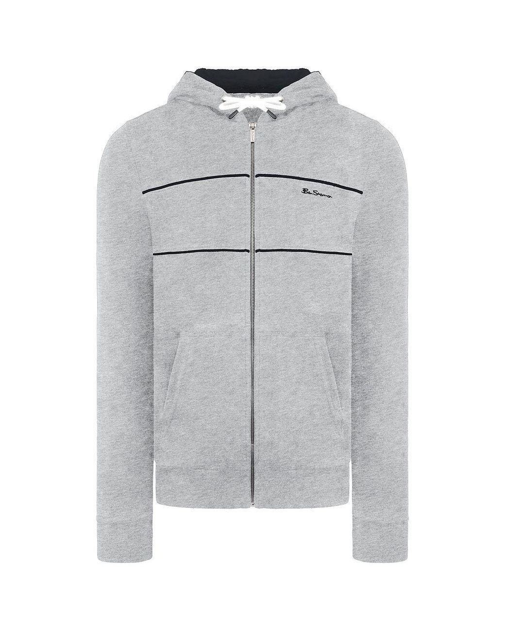 Ben Sherman Gray Longsleeve Zip Light Grey Hooded Track Jacket 0065216l Lightgrey for men