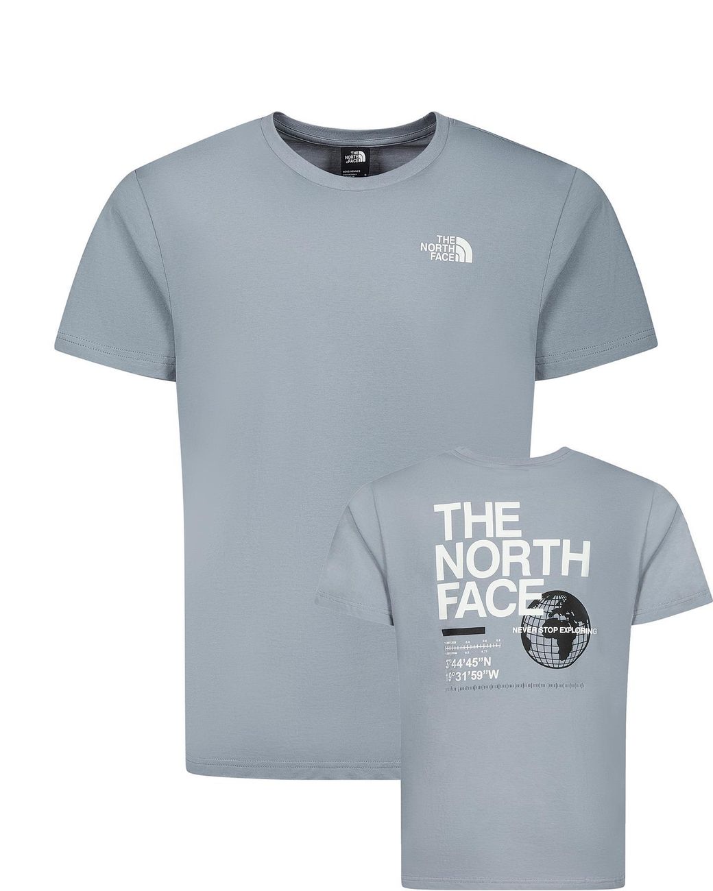 The North Face Blue Globe Grid T-Shirt Cotton for men