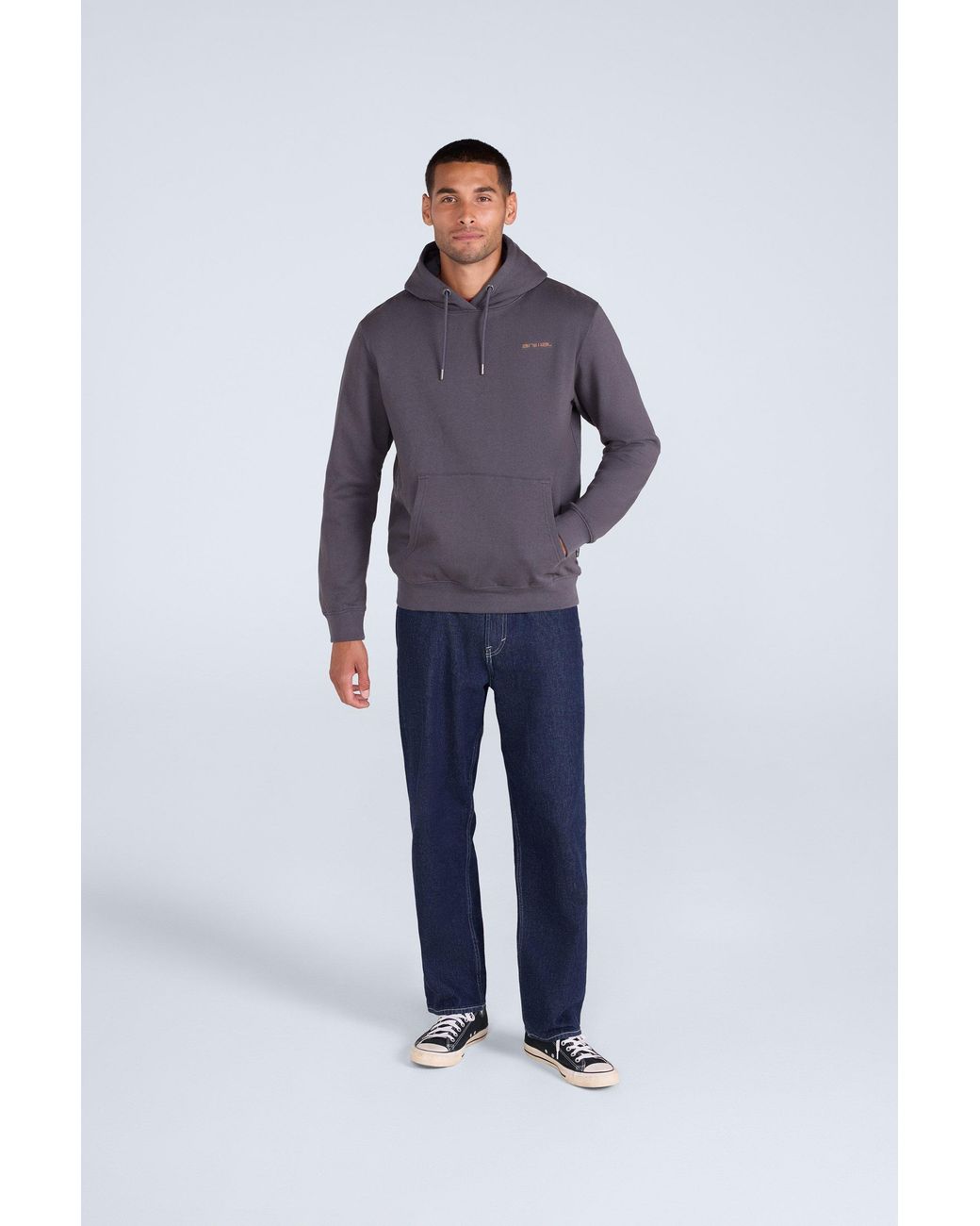 Mountain Warehouse Blue 'Nick' Heavyweight Hoodie With Kangaroo Pocket Warm Cosy Pullover Cotton for men