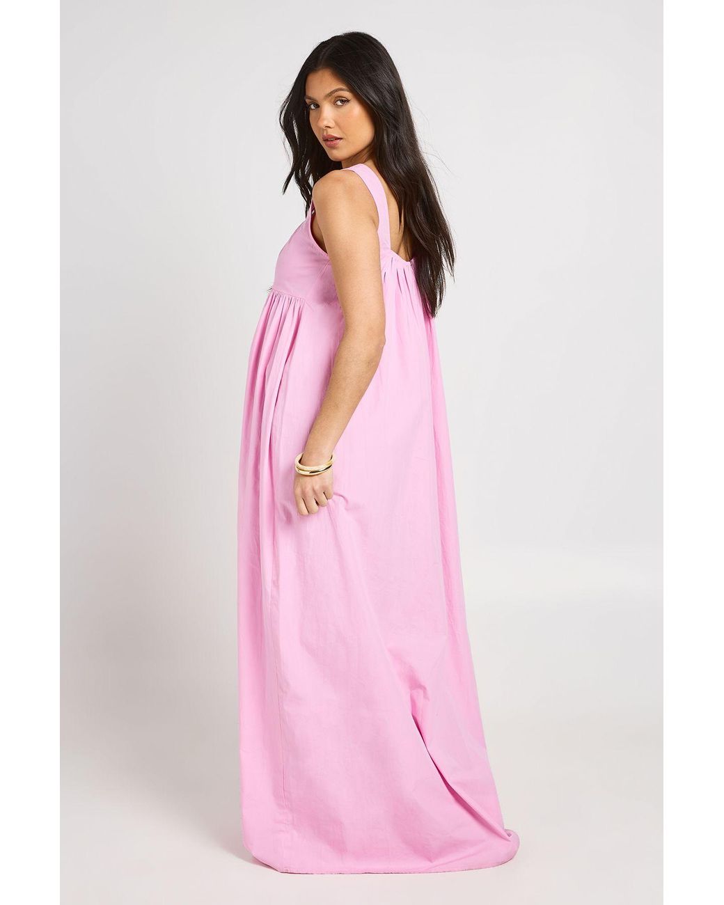 Boohoo Pink Maternity Square Neck Maxi Dress