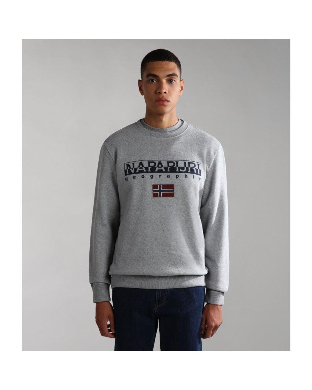 Napapijri Gray Geographic B-Ayas C 1 Sweatshirt for men