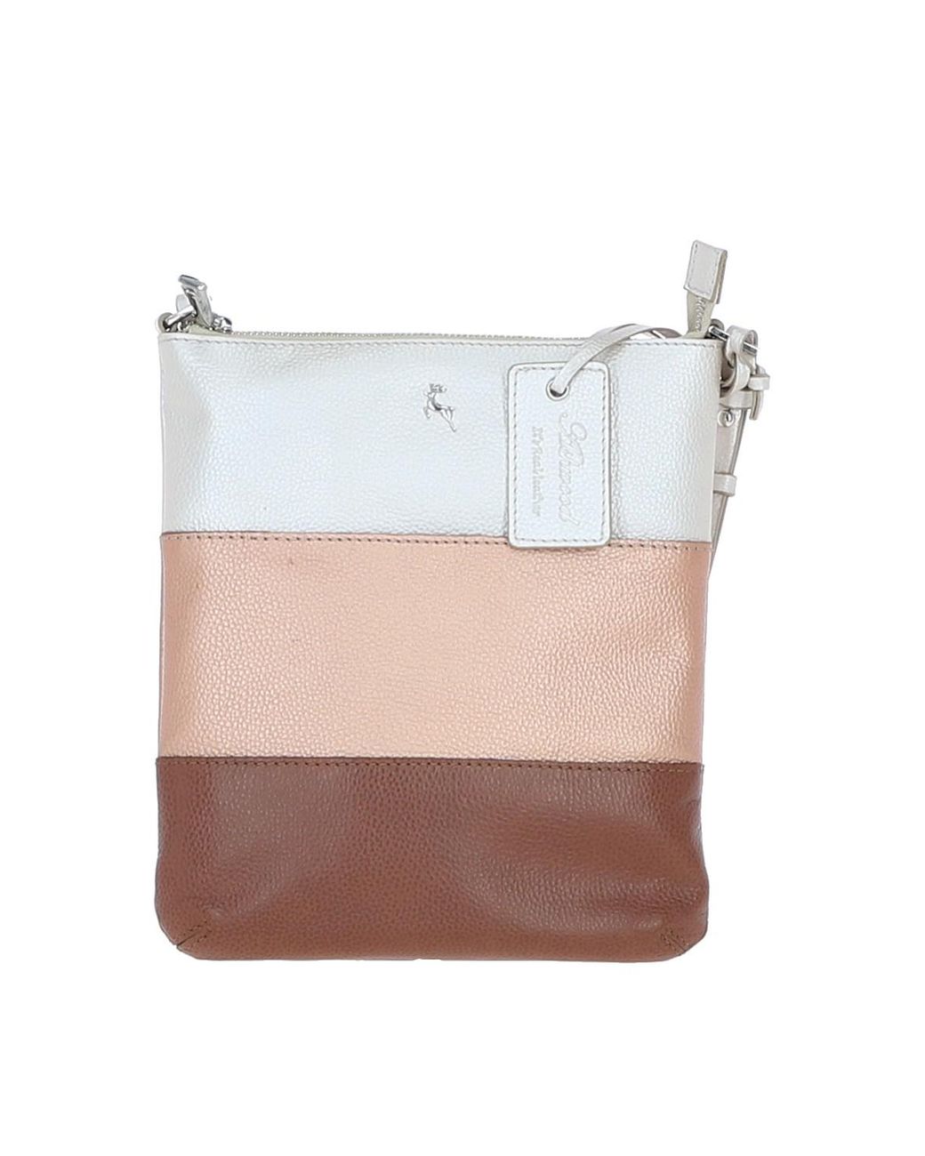 Ashwood Leather White 'Tricolore Elegante' Crossbody Bag