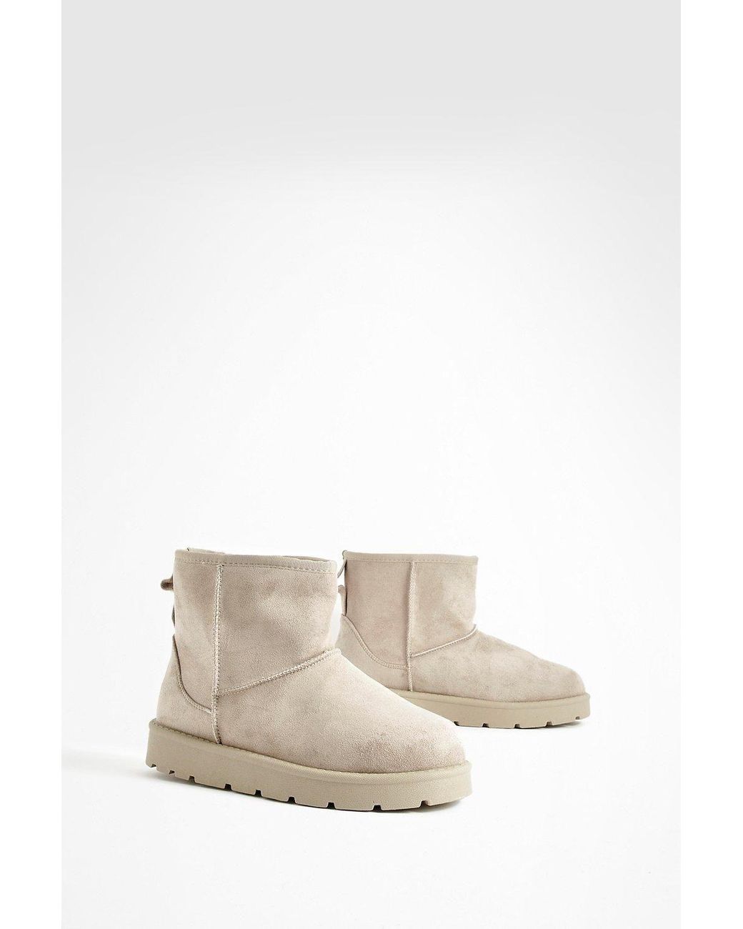 Boohoo White Mini Cosy Boots