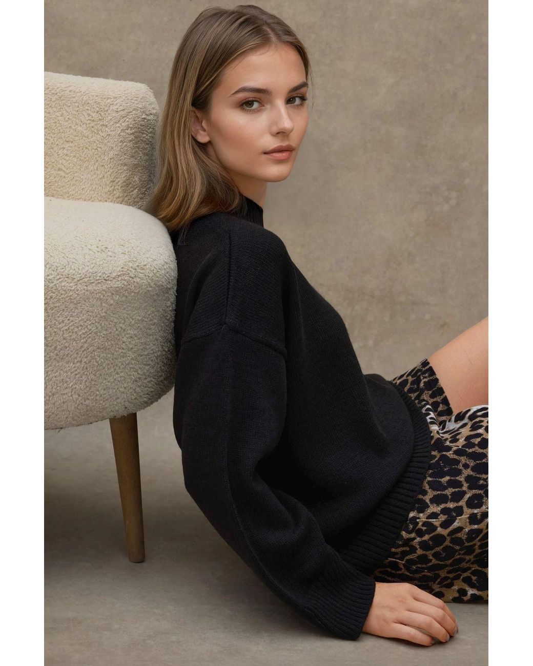 Hiccup Black Crew Neck Cozy Sweater