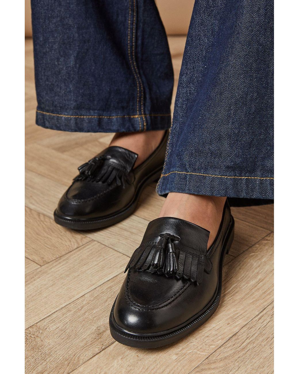 Oasis Blue Leather Brighton Tassel Loafer