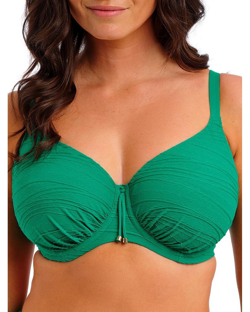Fantasie Green Beach Waves Gathered Full Cup Bikini Top