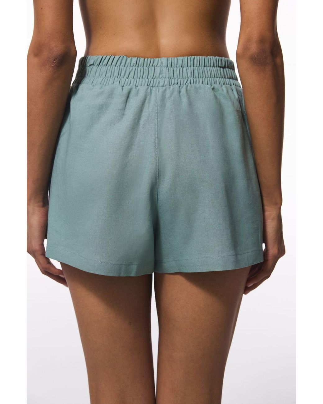 Penti Blue Mid-Waist Woven Runner Shorts
