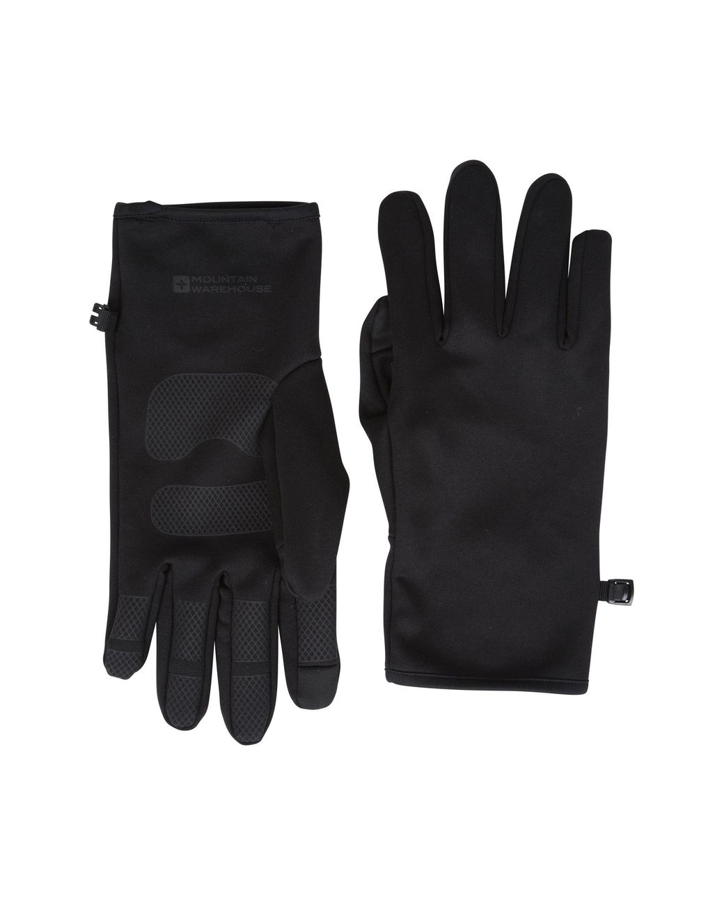 Mountain Warehouse Black Nano Fleece Lined Grip Gloves Water Resistant Glove for men