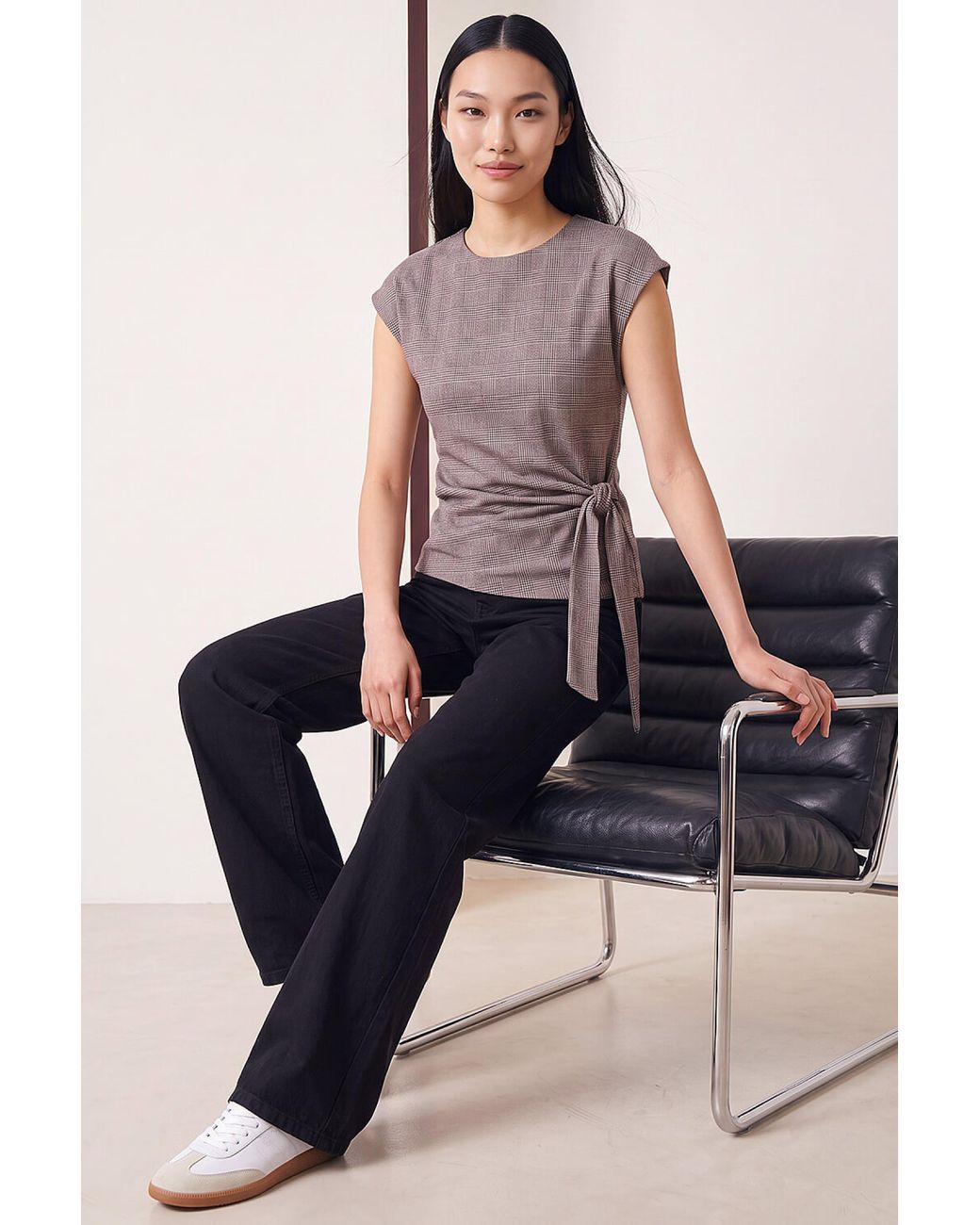 D.u.s.k Purple Shimmer Tie Waist Top