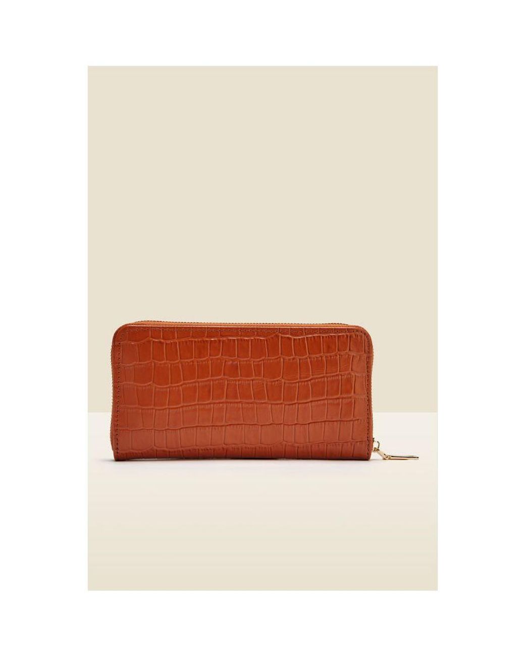 Sosandar White Croc Leather Purse With Coin Pouch