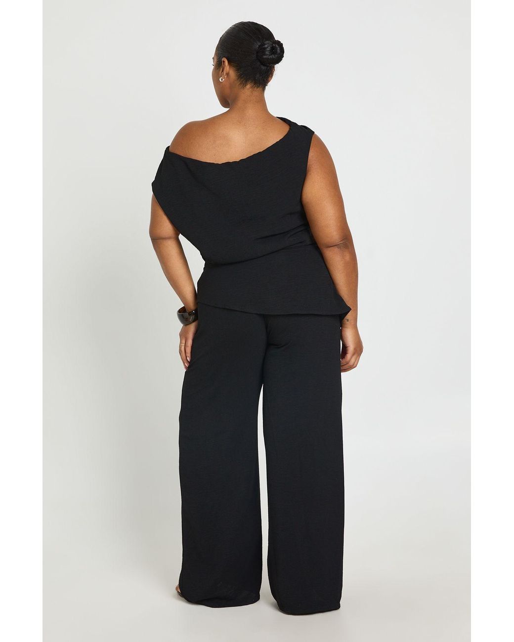 Boohoo Blue Plus Wide Leg Trousers