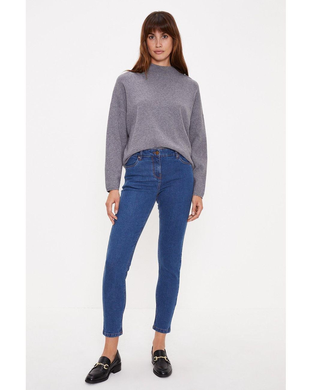 Oasis Blue Jade Mid Rise Skinny Jeans
