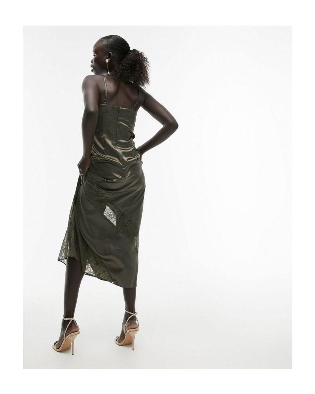 Topshop khaki deals slip dress