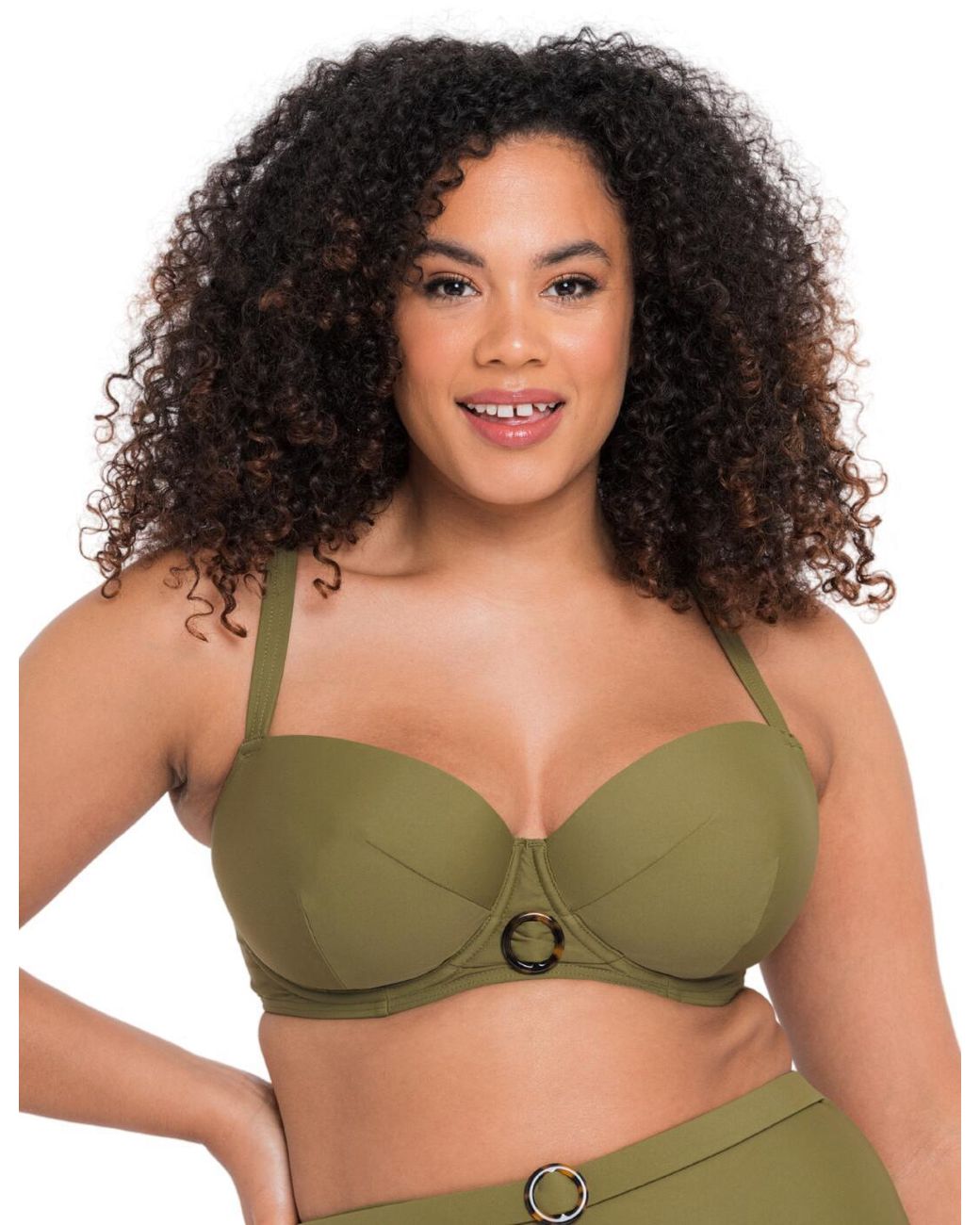 Curvy Kate Green Retro Sun Balcony Bikini Top