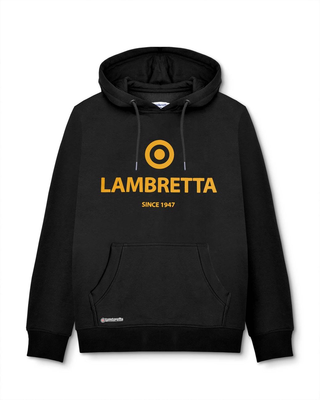 Lambretta Black Hoodie Oth Dark Drawstring Textile