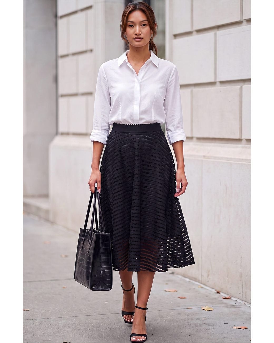Roman Blue Lace Circle Skirt