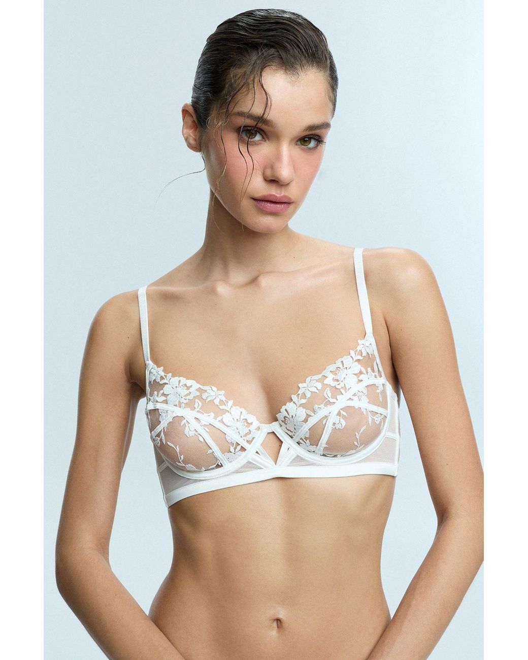 Penti White Floral Lace Underwired Bra
