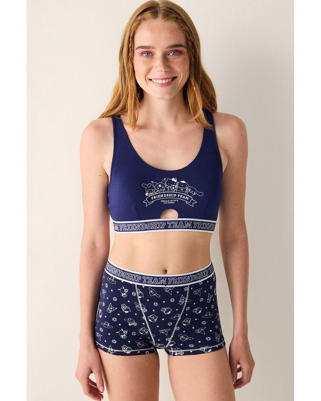 Penti Blue Printed Cotton Jersey Bralette