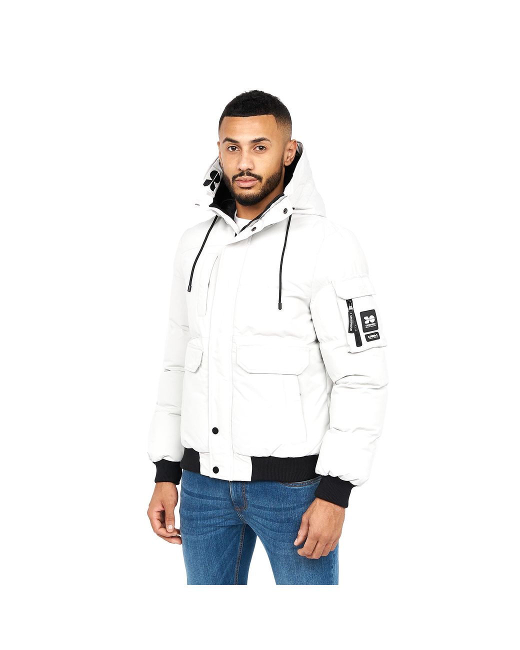 Crosshatch White Milwaka Jacket (Putty) for men