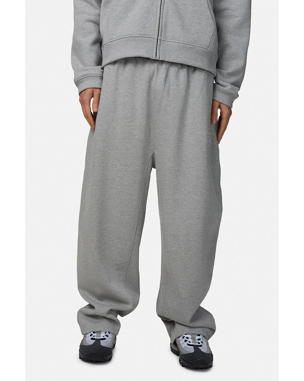 Good For Nothing Gray Baggy Joggers With Embroidered Logo for men