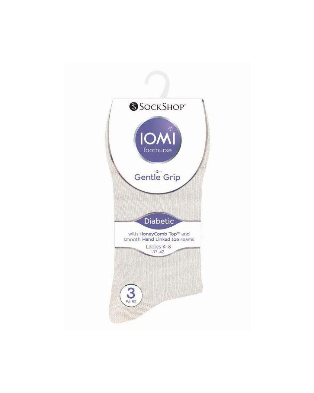 IOMI Black Ladies 6 Pack Non Elastic Diabetic Socks With Hand Linked Toe Seams